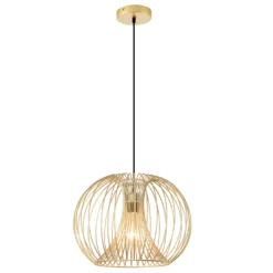 HOMCOM Hängeleuchte, Golde Moderne Deckenlampe, Deckenstrahler, E27, 40W, Küche, Bar, Wohnzimmer, Schlafzimmer, Stahl, Ø37 X 150H Cm (ohne Birne)