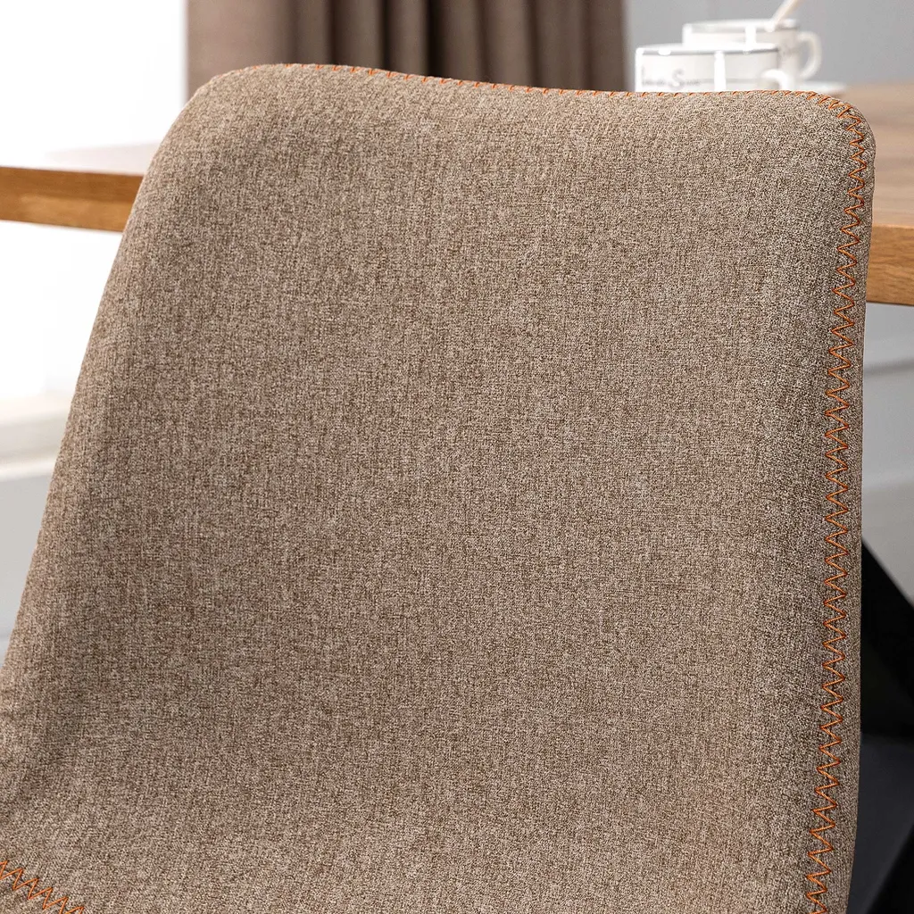 HOMCOM 2er Set Esszimmerstühle Küchenstuhl Essstühle Wohnzimmerstühle Polsterstühle Armlos Ergonomisch Im Skandi-Design Bezug Aus Leinen Stahl Hellbraun 47,5 X 55,5 X 77,5 Cm 11 HOMCOM 2er Set Esszimmerstühle Küchenstuhl Essstühle Wohnzimmerstühle Polsterstühle Armlos Ergonomisch Im Skandi-Design Bezug Aus Leinen Stahl Hellbraun 47,5 X 55,5 X 77,5 Cm – Bild 9