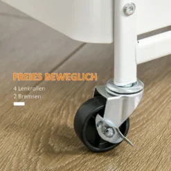 HOMCOM Rollwagen3-Etagen Küchenwagen Mit Schubladen Und Korb Für Küche Büro Schlafzimmer Wohnzimmer Stahl Weiß 51,5 X 32 X 75,6 Cm -Homcom 9b996a122e02ca49923ee82d51e10d29