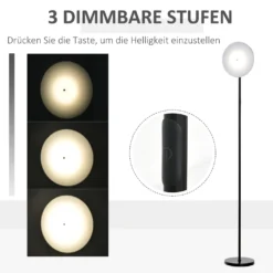 HOMCOM Stehlampe Mit LED Um 90 Grad Verstellbar Abnehmbarer Lichtmast Lampe Metall Acryl Schwarz Ø28 X 171,5 Cm -Homcom 9c46c10a6ed414b98abb7bc9f2a4b63d