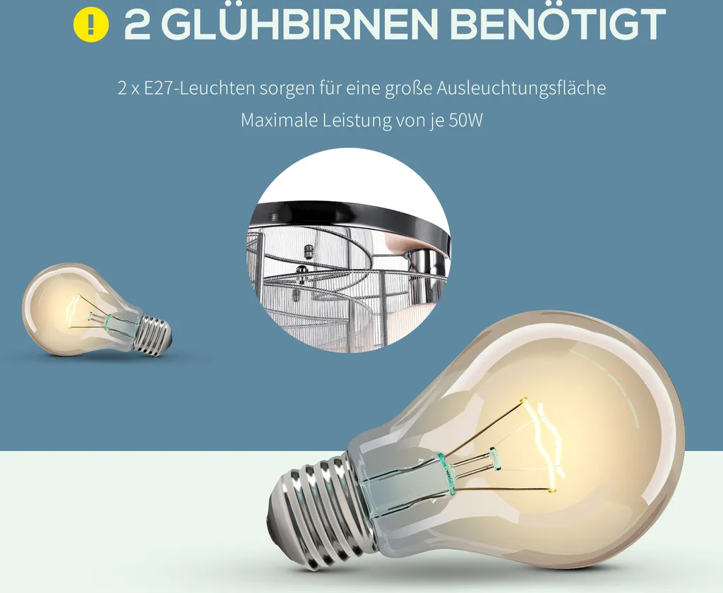 HOMCOM Deckenleuchte Deckenlampe 50W Modernes Design Leuchtmittel E27 Sockel Ideal Für Schlafzimmer Wohnzimmer Küchen Flur Stark Leuchtkraft Cremeweiß Ø35x25 Cm 10 HOMCOM Deckenleuchte Deckenlampe 50W Modernes Design Leuchtmittel E27 Sockel Ideal Für Schlafzimmer Wohnzimmer Küchen Flur Stark Leuchtkraft Cremeweiß Ø35x25 Cm – Bild 8