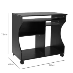 HOMCOM Computertisch Eckschreibtisch Winkelschreibtisch Schreibtisch Bürotisch PC Tisch Schwarz 80 X 48 X 76 Cm -Homcom 9d46b52d23592d88f61e821b1ea83203