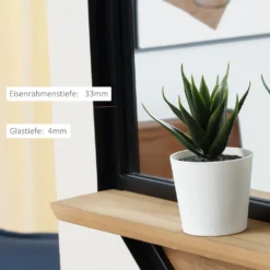 HOMCOM 61 X 61cm Achteck Wandspiegel Hängespiegel Wohnzimmerspiegel Mit Regal Industrie-Design Für Schlafzimmer Schwarz 16 HOMCOM 61 X 61cm Achteck Wandspiegel Hängespiegel Wohnzimmerspiegel Mit Regal Industrie-Design Für Schlafzimmer Schwarz -Homcom 9ee9421cba9249c0e377700fa44a67a7