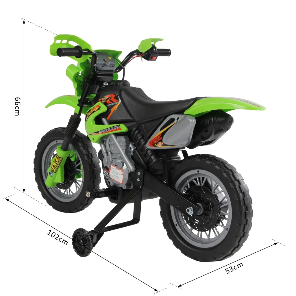 HOMCOM Kinderauto Kinderwagen Elektroauto Kinderfahrzeug Kindermotorrad Quad Elektroquad Kinderquad Elektromotorrad (Motorrad/grün) 8 HOMCOM Kinderauto Kinderwagen Elektroauto Kinderfahrzeug Kindermotorrad Quad Elektroquad Kinderquad Elektromotorrad (Motorrad/grün) – Bild 6