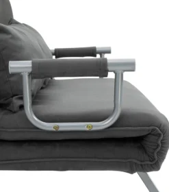 HOMCOM Doppelsofa Mit 2 Kissen Schlafsofa Mit Verstellbarer Rückenlehne Stoffabdeckung Abnehmbar Faux Suede Stahl Schaumstoff Grau 105 X 80 X 78 Cm -Homcom 9faa8210b48448641ef86b5dae709b41