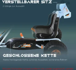 HOMCOM Go Kart Kinderfahrzeug Tretauto Mit Pedal Bremsen Gokart Mit Verstellbarem Sitz Kinderspielzeug Ab 3 Jahre Stahl Hellblau 97 X 66 X 59 Cm 14 HOMCOM Go Kart Kinderfahrzeug Tretauto Mit Pedal Bremsen Gokart Mit Verstellbarem Sitz Kinderspielzeug Ab 3 Jahre Stahl Hellblau 97 X 66 X 59 Cm -Homcom a12c819e323bc4f1697998169bf66675