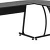 HOMCOM L-Form Computertisch Eckschreibtisch Arbeitstisch Minimalistisch Spanplatte Metall Platzsparender Gaming PC Workstation Für Home-Office Schwarz 112,5L X 152B X 74H Cm
