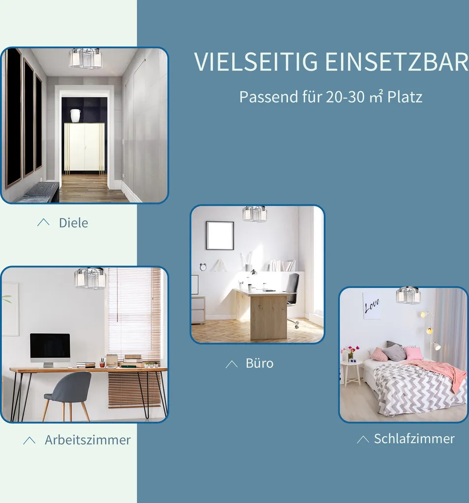 HOMCOM Deckenleuchte Deckenlampe 50W Modernes Design Leuchtmittel E27 Sockel Ideal Für Schlafzimmer Wohnzimmer Küchen Flur Stark Leuchtkraft Cremeweiß Ø35x25 Cm 11 HOMCOM Deckenleuchte Deckenlampe 50W Modernes Design Leuchtmittel E27 Sockel Ideal Für Schlafzimmer Wohnzimmer Küchen Flur Stark Leuchtkraft Cremeweiß Ø35x25 Cm – Bild 9