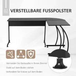 HOMCOM L-Form Computertisch Eckschreibtisch Arbeitstisch Minimalistisch Spanplatte Metall Platzsparender Gaming PC Workstation Für Home-Office Schwarz 112,5L X 152B X 74H Cm 13 HOMCOM L-Form Computertisch Eckschreibtisch Arbeitstisch Minimalistisch Spanplatte Metall Platzsparender Gaming PC Workstation Für Home-Office Schwarz 112,5L X 152B X 74H Cm -Homcom a32c20d00071d963d4846f6c1caead38