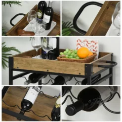 HOMCOM Rollwagen Servierwagen Auf Rollen, Küchenwagen Mit Weinregal Und Glashalter, Mit Bremsen, Metall, 77 X 44,5 X 91 Cm 17 HOMCOM Rollwagen Servierwagen Auf Rollen, Küchenwagen Mit Weinregal Und Glashalter, Mit Bremsen, Metall, 77 X 44,5 X 91 Cm -Homcom a4039e503a68c7991b66ffc6b262d172