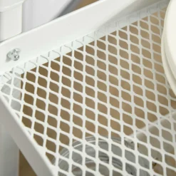 HOMCOM Rollwagen3-Etagen Küchenwagen Mit Schubladen Und Korb Für Küche Büro Schlafzimmer Wohnzimmer Stahl Weiß 51,5 X 32 X 75,6 Cm -Homcom a43cff230ae5c9f10c37000ab9efc776