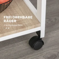 HOMCOM Küchenwagen, Servierwagen Mit Schublade Und Abnehmbarem Tablett Küchenrollwagen, Rollwagen Mit Arbeitsplatte, Kieferholz, Weiß, 37 X 37 X 82 Cm 17 HOMCOM Küchenwagen, Servierwagen Mit Schublade Und Abnehmbarem Tablett Küchenrollwagen, Rollwagen Mit Arbeitsplatte, Kieferholz, Weiß, 37 X 37 X 82 Cm -Homcom a44799786e7c0aa9abee2d348c043207