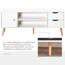 HOMCOM TV Lowboard Fernsehtisch Fernsehschrank Mit Schrank 2 Schubladen Holzfüße Wohnzimmer Weiß 120 X 28 X 44 Cm 16 HOMCOM TV Lowboard Fernsehtisch Fernsehschrank Mit Schrank 2 Schubladen Holzfüße Wohnzimmer Weiß 120 X 28 X 44 Cm -Homcom a4daf04a42371482aefd48252f55cb6d