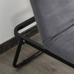 HOMCOM Gästebett Klappbar, 2-in-1 Klappbett Hocker, Verstellbare Kopfteilhöhe, Polyester+Stahl+Schaumstoff, Grau, 192 X 68 X 37 Cm -Homcom a4df18053224034629b1f6342d17ed97