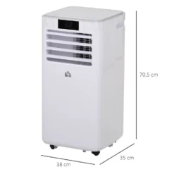 HOMCOM Mobile Klimaanlage 4-in-1 Klimagerät 24h Timer Mit Fernbedienung Nutzungsraum13-18㎡ 900W ABS Weiß+Grau 38 X 35 X 70,5 Cm -Homcom a57ca4ae802a6e9c9576f21a89eb24f2