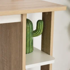 HOMCOM Schreibtisch Mit Regal Bücherregal Computertisch Bürotisch Spanplatte Natur+Weiß 100 X 44 X 74 Cm -Homcom a5802e2ac737529a695be44fee2f7529