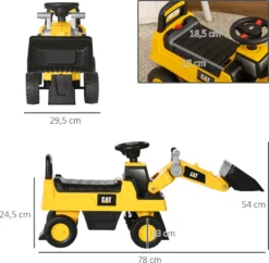 HOMCOM Kinder Rutschauto Tretauto Kinderauto Kinderfahrzeug Licht Musik Hupe Kunststoff Stahl Gelb 67,5x38x44 Cm -Homcom a62a840ab967422ede68d308d9f88dd6