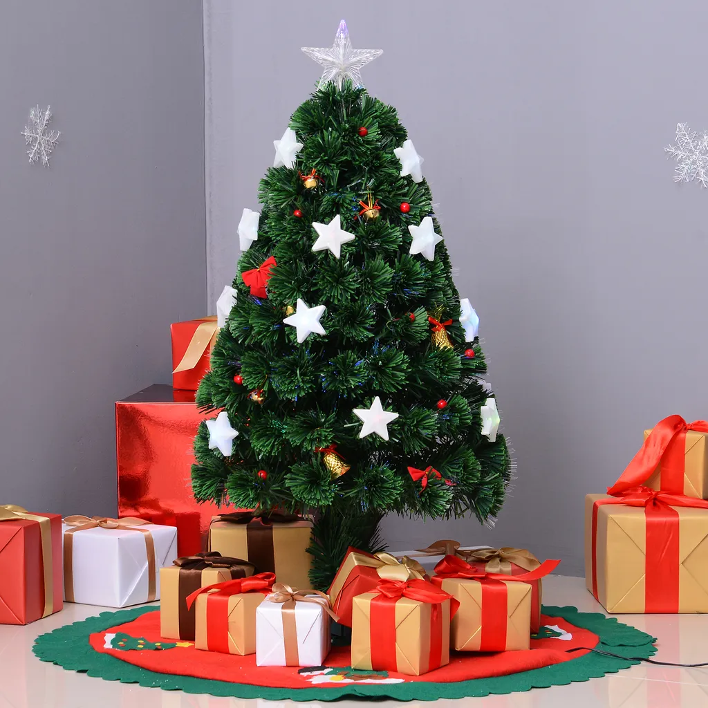 HOMCOM Weihnachtsbaum 0,9 M Christbaum Kunsttanne 90 Äste Mit LED-Lichtern Anti-Rutsch-Pads Zerlegbar Glasfaser-Farbwechsler PVC Metall Grün 45 X 45 X 90 Cm 4 HOMCOM Weihnachtsbaum 0,9 M Christbaum Kunsttanne 90 Äste Mit LED-Lichtern Anti-Rutsch-Pads Zerlegbar Glasfaser-Farbwechsler PVC Metall Grün 45 X 45 X 90 Cm – Bild 2
