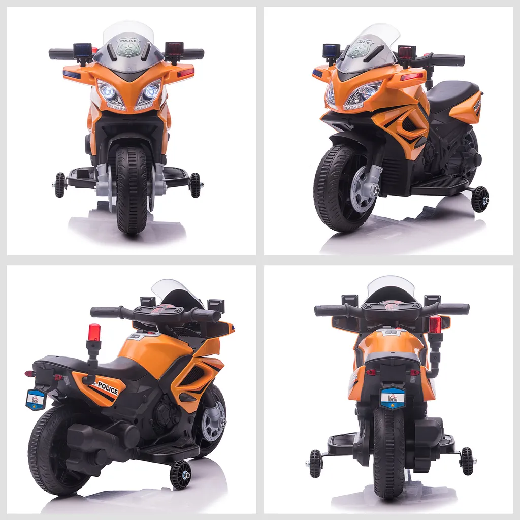 HOMCOM Kinder Polizei Elektromotorrad Polizeimotorrad Elektroauto Kinderwagen Für 18 Bis 36 Monaten Mit 2 Scheinwerfer Polizeilichter Elektroquad Orange+Schwarz 69 X 39 X 43 Cm 10 HOMCOM Kinder Polizei Elektromotorrad Polizeimotorrad Elektroauto Kinderwagen Für 18 Bis 36 Monaten Mit 2 Scheinwerfer Polizeilichter Elektroquad Orange+Schwarz 69 X 39 X 43 Cm – Bild 8