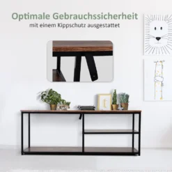 HOMCOM TV Schrank Lowboard TV-Regal Im Industrie-Design 3-stufig Spanplatte Natur 120 X B40 X H45 Cm -Homcom ab3c76f9cde6de9cd59ee0b7e3b4b2d4