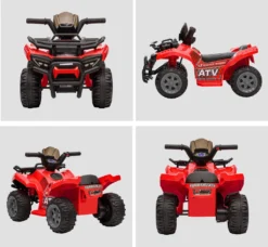 HOMCOM Mini Elektro-Quad Kinder Elektro ATV Kinderwagen Frontlicht Kinderfahrzeug Kindermotorrad Elektroquad Für 18-36 Monate Kinder Metall PP-Kunststoff Rot 70 X 42 X 45 Cm -Homcom ad452bfb74fafc6cd7cbaafc2c11e5bc