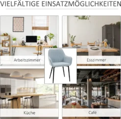 HOMCOM 2er Set Esszimmerstühle Essstühle Polsterstuhl Mit Atmungsaktivem Leinenbezug Wohnzimmerstuhl Sessel Küchenstuhl Mit Rückenlehne Armlehne Und Metallbeinen Leinen Blau 59,5 X 56,5 X 81 Cm 15 HOMCOM 2er Set Esszimmerstühle Essstühle Polsterstuhl Mit Atmungsaktivem Leinenbezug Wohnzimmerstuhl Sessel Küchenstuhl Mit Rückenlehne Armlehne Und Metallbeinen Leinen Blau 59,5 X 56,5 X 81 Cm -Homcom ae38911105607de73f3eadb143166e14