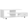 HOMCOM TV-Lowboard Fernsehschrank TV Schrank Mit Modernem Design Fernsehtisch Sideboard Mit Schublade Und Offene Regal Bis Zu 45 Zoll Weiß 135 X 35 X 41,7 Cm -Homcom aefc0cb2f850daf5b345ecbca6e37fed