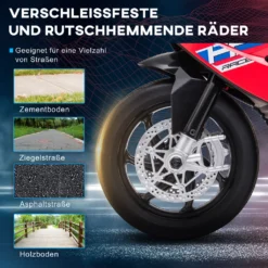 HOMCOM Kinder Elektro-Motorrad Kindermotorrad 6V Elektrofahrzeug Elektro-Dreirad Kinderfahrzeug Mit 3 Musikmodi 2,5km/h Elektromotorrad Für Kinder Ab 18 Monaten PP Metall Rot 82,5 X 42 X 54 Cm -Homcom b05b6351b2c4074b92359de4f89398a5