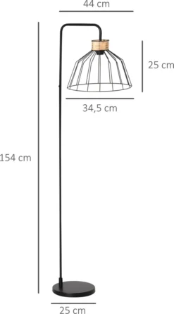 HOMCOM Stehlampe Standleuchte Retrodesign Vintage Standleuchte Sockel E27 Für Schlafzimmer Esszimmer 40W Retro Stehleuchte Metall Ratten Schwarz 44 X 34 X 154cm 13 HOMCOM Stehlampe Standleuchte Retrodesign Vintage Standleuchte Sockel E27 Für Schlafzimmer Esszimmer 40W Retro Stehleuchte Metall Ratten Schwarz 44 X 34 X 154cm -Homcom b0bef5080b55bff85268f79988aa5c40