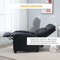 HOMCOM Massagesessel Relaxsessel Fernsehsessel Massagesofa Massagefunktion Liegefunktion Rückenlehne Mit Rückenlehne 2-Punkt-Massage PolyurethanSchaumstoff Schwarz 68 X 88 X 98 Cm -Homcom b24c21e10e6b1c4f3a8f5f73472452c9