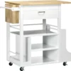 HOMCOM Küchenwagen, Rollwagen, Küchenschrank Mit Arbeitsplatte Aus Gummiholz, Trolley, Beistellwagen Auf Rollen, Servierwagen Mit Schublade, Werkzeugkasten Für Küche, Weiß, 89 X 48 X 89 Cm 1 HOMCOM Küchenwagen, Rollwagen, Küchenschrank Mit Arbeitsplatte Aus Gummiholz, Trolley, Beistellwagen Auf Rollen, Servierwagen Mit Schublade, Werkzeugkasten Für Küche, Weiß, 89 X 48 X 89 Cm -Homcom b306e9fdf714a8394c18729646da0070