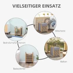 HOMCOM Wäschekorb Wäschebox Wäschesammler Mit Waschbarem Wäschesack Deckel Wäschesack Tuchsack Bambus Leinenartiges Polyester Natur+Grau 40 X 35 X 60,5 Cm 14 HOMCOM Wäschekorb Wäschebox Wäschesammler Mit Waschbarem Wäschesack Deckel Wäschesack Tuchsack Bambus Leinenartiges Polyester Natur+Grau 40 X 35 X 60,5 Cm -Homcom b4f14f15bd164df35725f37b462ec3a0