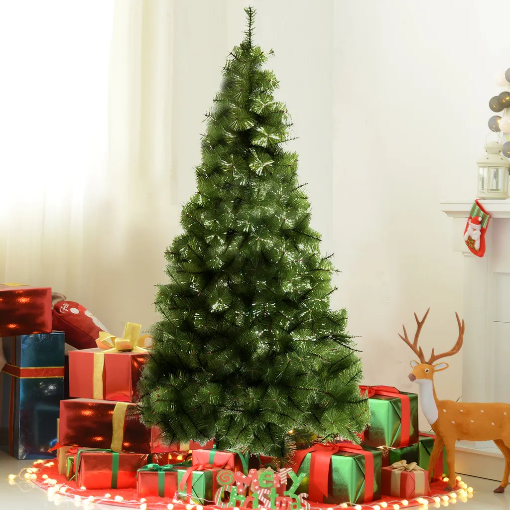 HOMCOM Künstlicher Weihnachtsbaum 2,1 M Christbaum Tannenbaum 505 Äste Dichte Zweige Einfacher Aufbau Authentischer Christbaum Mit Metallständer PET Metall Grün Ø90 X 210 Cm 4 HOMCOM Künstlicher Weihnachtsbaum 2,1 M Christbaum Tannenbaum 505 Äste Dichte Zweige Einfacher Aufbau Authentischer Christbaum Mit Metallständer PET Metall Grün Ø90 X 210 Cm – Bild 2