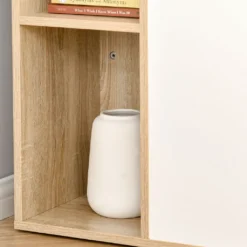 HOMCOM Schreibtisch Bücherregal Computertisch Bürotisch Mit Regale Arbeitstisch PC Laptop Tisch Großer Stauraum Spanplatte Metall Eiche+Weiß 115x 55x75 Cm -Homcom b51226951139abec06d1eaf7d95a0690