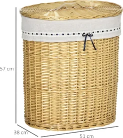 HOMCOM Wäschekorb Aus Weide Weidenrute Wäschebox Wäschesammler Geflochten Mit Deckel Natur 100L 51 X 38 X 57 Cm 17 HOMCOM Wäschekorb Aus Weide Weidenrute Wäschebox Wäschesammler Geflochten Mit Deckel Natur 100L 51 X 38 X 57 Cm -Homcom b95e6330b0dbd2be6d490362a5dcd70f