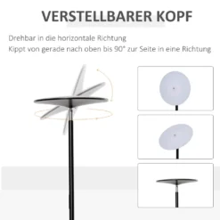 HOMCOM Stehlampe Mit LED Um 90 Grad Verstellbar Abnehmbarer Lichtmast Lampe Metall Acryl Schwarz Ø28 X 171,5 Cm -Homcom b9f07b4c9a66357e258aaa02a1e25d34