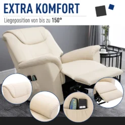 HOMCOM Elektrischer Massage-Liegestuhl Mit Vibrierendemassage Heizfunktion Aufstehhilfe Elektrorollstuhl Fernbedienung Mit Netzkabel Kunstleder Cremeweiß 93 X 95 X 106 Cm 17 HOMCOM Elektrischer Massage-Liegestuhl Mit Vibrierendemassage Heizfunktion Aufstehhilfe Elektrorollstuhl Fernbedienung Mit Netzkabel Kunstleder Cremeweiß 93 X 95 X 106 Cm -Homcom bbe3064335fd4ee81e9ae949cce9ffa4