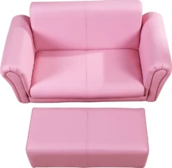 HOMCOM Kindersessel Mit Fußhocker, Kindercouch Mit Hocker, Kindersofa, Sofa Sessel, Rosa -Homcom bbe9354205530af0f729fd8dc4dee5e9