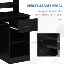 HOMCOM Computertisch Bürotisch Gamingtisch PC-Tisch Mit Schublade E1 Spanplatte Schwarz 104 X 48 X 95,5 Cm -Homcom bcfa3375ae018205a54683cd8dea41dd