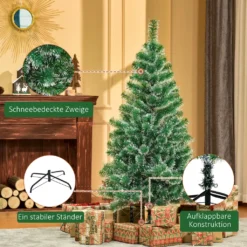 HOMCOM Künstlicher Weihnachtsbaum 1,5 M Christbaum Tannenbaum 416 Äste Metallfuß PET Grün -Homcom be771d8b2c8b9e793b06335874c2767d