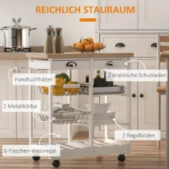 HOMCOM Küchenwagen Servierwagen Mit Ausziehbarem Korb Schublade Küchenrollwagen Weinablage Küchentrolley Holz Weiß 74 X 37 X 76 Cm 13 HOMCOM Küchenwagen Servierwagen Mit Ausziehbarem Korb Schublade Küchenrollwagen Weinablage Küchentrolley Holz Weiß 74 X 37 X 76 Cm -Homcom c07fc1deea3fbcd7afd96d03a9497252
