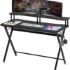 HOMCOM Gaming-Tisch Schreibtisch Mit Kopfhörerhaken Computertisch Stahl + MDF Schwarz 120 X 60 X 90 Cm 2 HOMCOM Gaming-Tisch Schreibtisch Mit Kopfhörerhaken Computertisch Stahl + MDF Schwarz 120 X 60 X 90 Cm -Homcom c16bbf2d36dc36329bf604f6fcc99c8c