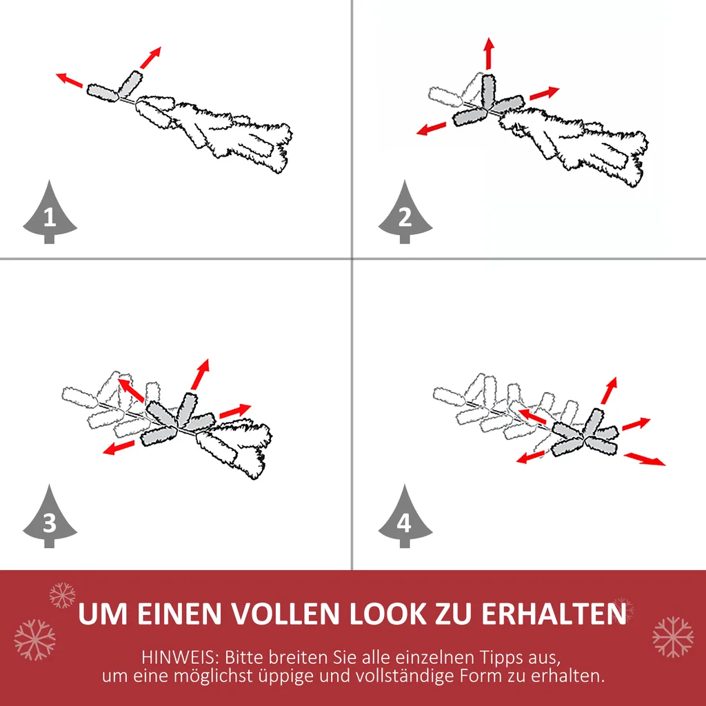 HOMCOM Weihnachtsbaum 0,9 M Christbaum Kunsttanne 90 Äste Mit LED-Lichtern Anti-Rutsch-Pads Zerlegbar Glasfaser-Farbwechsler PVC Metall Grün 45 X 45 X 90 Cm 8 HOMCOM Weihnachtsbaum 0,9 M Christbaum Kunsttanne 90 Äste Mit LED-Lichtern Anti-Rutsch-Pads Zerlegbar Glasfaser-Farbwechsler PVC Metall Grün 45 X 45 X 90 Cm – Bild 6