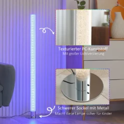 HOMCOM LED Stehlampe, 4 Modi Dimmbare Stehleuchte, 12 W Wohnzimmerlampe, RGB Standleuchte Mit 16 Farbwechsel, Fernbedienung Für Schlafzimmer, Spielraum Ø15 X 104 Cm -Homcom c33df3181e51c9d42f2ced97b8d4923d