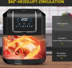 HOMCOM Heißluftfritteuse 6,5 L 1700W Mit 8 Menüs LED-Display Antihaftbeschichteter Korb Für Gesundes ölfreies Fettarmes Kochen Schwarz 36,5 X 29 X 33,8 Cm 16 HOMCOM Heißluftfritteuse 6,5 L 1700W Mit 8 Menüs LED-Display Antihaftbeschichteter Korb Für Gesundes ölfreies Fettarmes Kochen Schwarz 36,5 X 29 X 33,8 Cm -Homcom c393091b2cfa48dce050286214b87be0