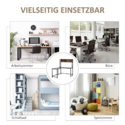 HOMCOM Computertisch, L-förmiger Eckschreibtisch, Schreibtisch, Bürotisch, Gamingtisch, PC-Tisch, Spanplatte+Metall, Natur+Schwarz, 140 X 125 X 149 Cm 17 HOMCOM Computertisch, L-förmiger Eckschreibtisch, Schreibtisch, Bürotisch, Gamingtisch, PC-Tisch, Spanplatte+Metall, Natur+Schwarz, 140 X 125 X 149 Cm -Homcom c74a78bb4a6bc56138656e5015af46d8