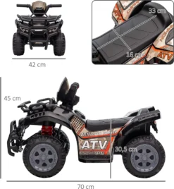 HOMCOM Mini Elektro-Quad Kinder Elektro ATV Kinderwagen Kinderfahrzeug Kindermotorrad Elektroquad Für 18-36 Monate Kinder Metall PP-Kunststoff Schwarz 70 X 42 X 45 Cm -Homcom c770fb8f091b2d45b0409809a0aa36cb