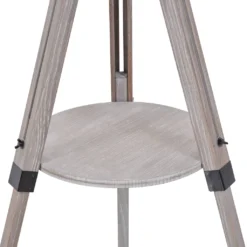 HOMCOM Stehlampe Mit Regal, Standleuchte, Höhenverstellbare Lampe, Stahl, Polyester, Baumwolle, Vintage, Natur, Beige, 63 X 63 X 110-150 Cm -Homcom c77227ac8626c5d9eb6c90cd2a554422