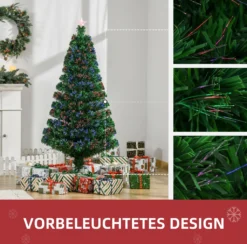 HOMCOM LED Weihnachtsbaum Künstlicher Christbaum Tannenbaum Baum Mit Metallständer, Glasfaser-Farbwechsler, Grün, 120 Cm -Homcom c799ca20e06d2ca7a45ad3946a2f78a8
