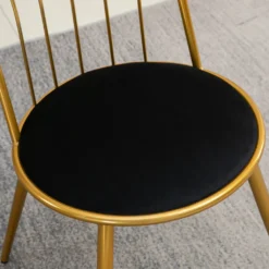 HOMCOM 2er Set Esszimmerstuhl Küchenstühle Polsterstühle Mit Metallrahmen Sitzbezug Aus Samt Vintage Stil Für Lounge Esszimmer Wohnzimmer Küche Schwarz+Gold 45 X 50 X 80 Cm -Homcom c9362dfd1de61981bb419cc64387219d